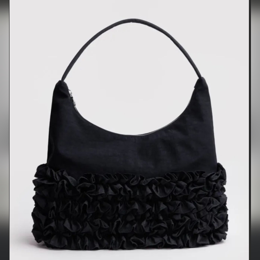 Baggu Molly Goddard Ruffle Shoulder Bag black NWT